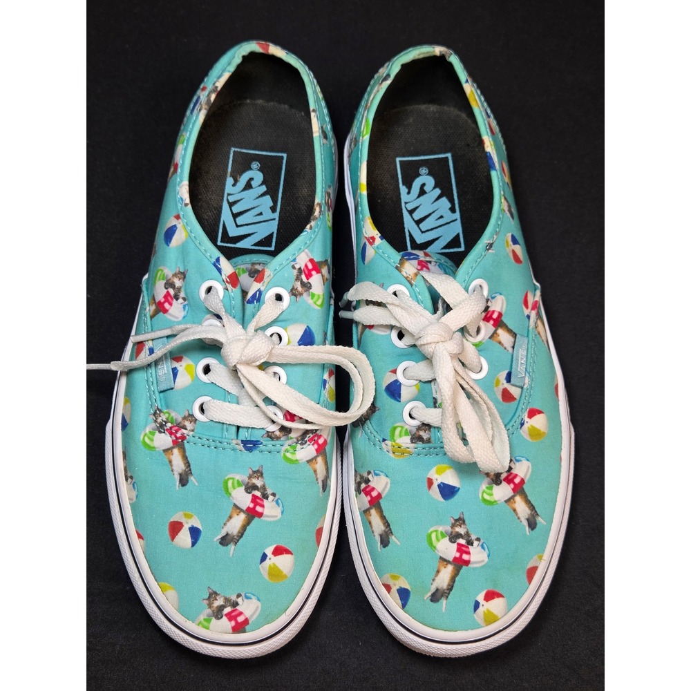 Vans Authentic Cats in Swim‎ Rings Beach Ball Turquoise Sneakers Womens 6.5